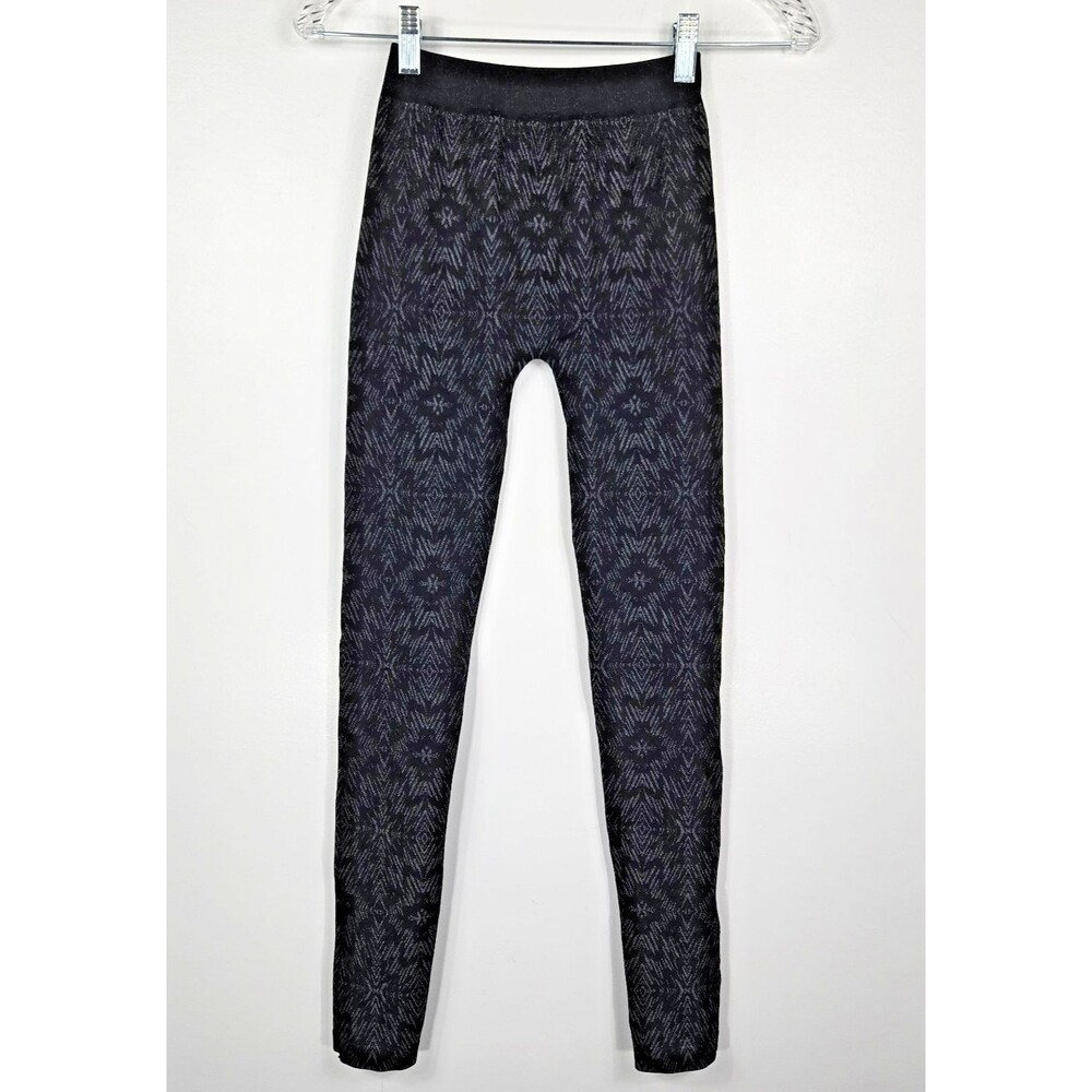 Nux Women's Size Small Black Gray Geometric Leggings NWOT‎